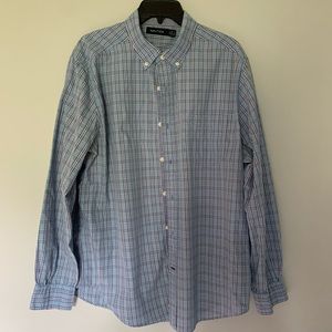 Men’s Nautica Plaid Long Sleeved Button Down Casual Shirt Sz L